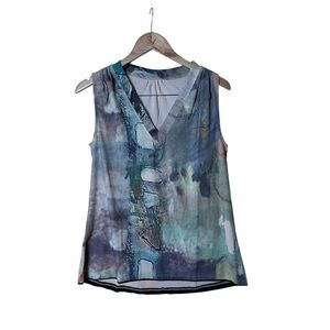 NWT 3 Potato Abstract Multi Sleeveless Tank Top Shell S/M 3630